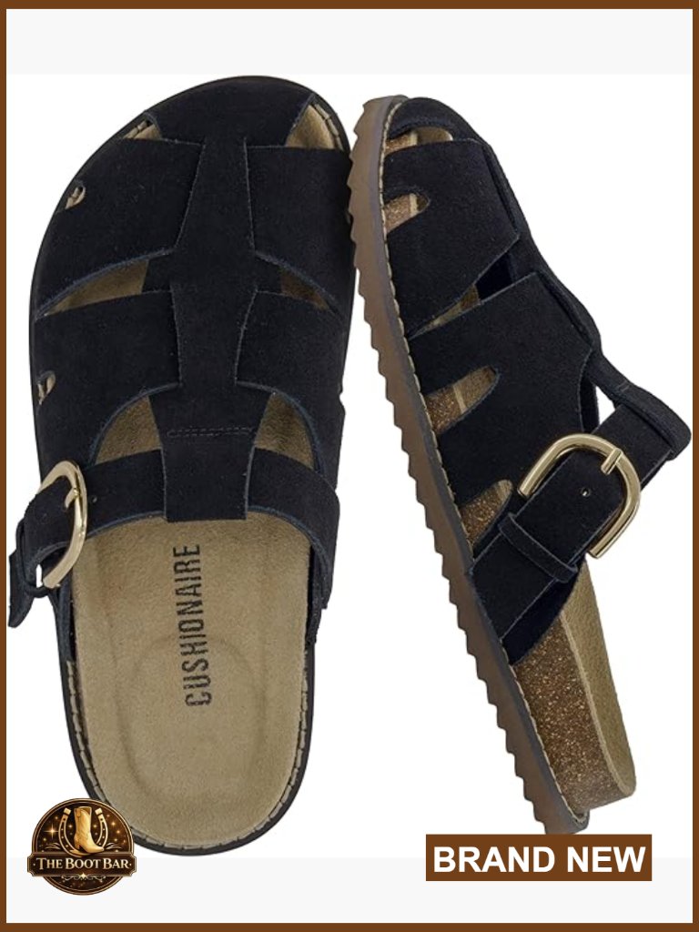 Women's Fisherman Sandals - Suede Slip On Clogs With Arch Support
